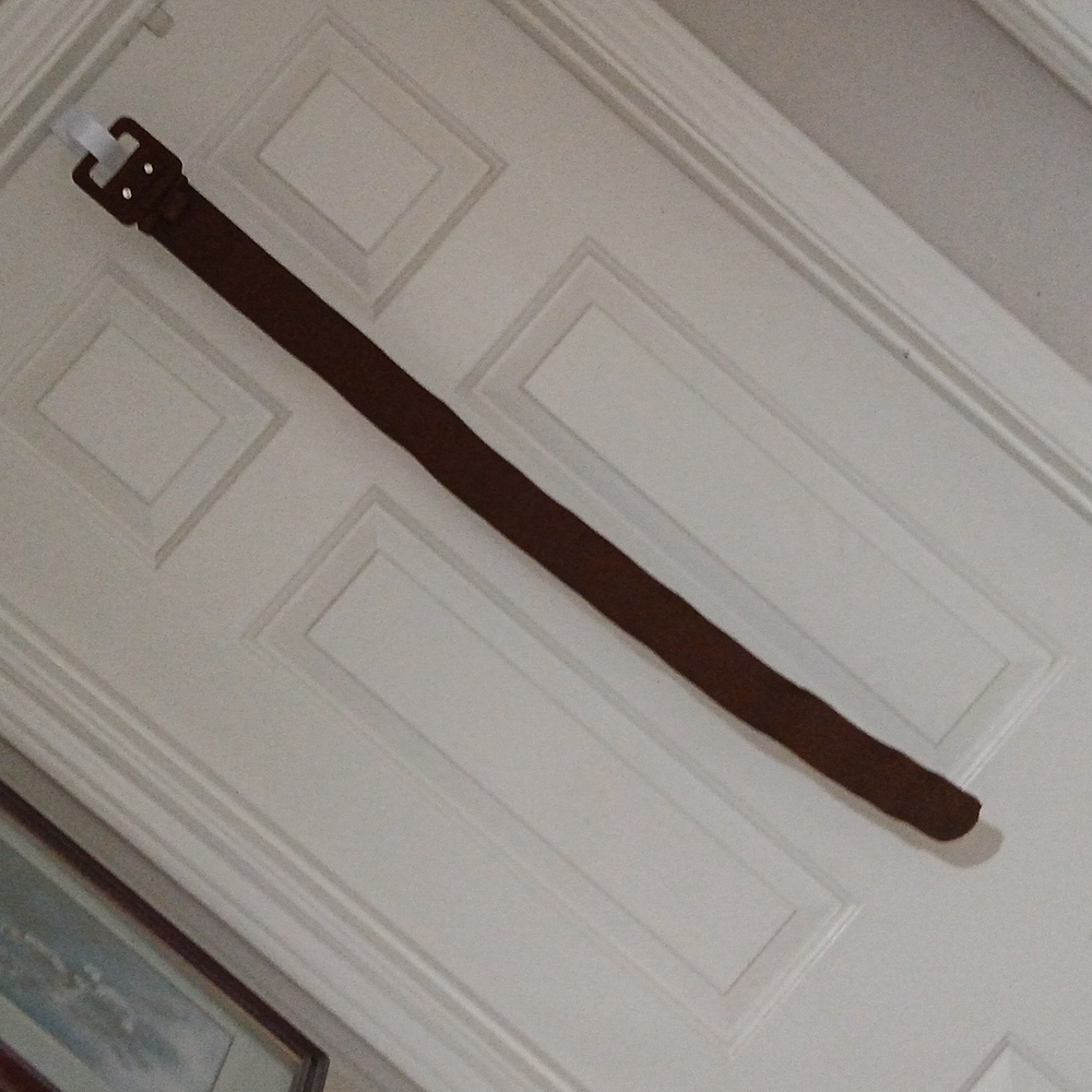 Vintage Brown Cloth Chunky Buckle Women's Belt